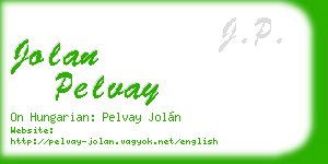 jolan pelvay business card